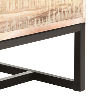 Sideboard White Solid Acacia wood, Powder-Coated Steel