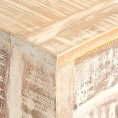 Sideboard White Solid Acacia wood, Powder-Coated Steel