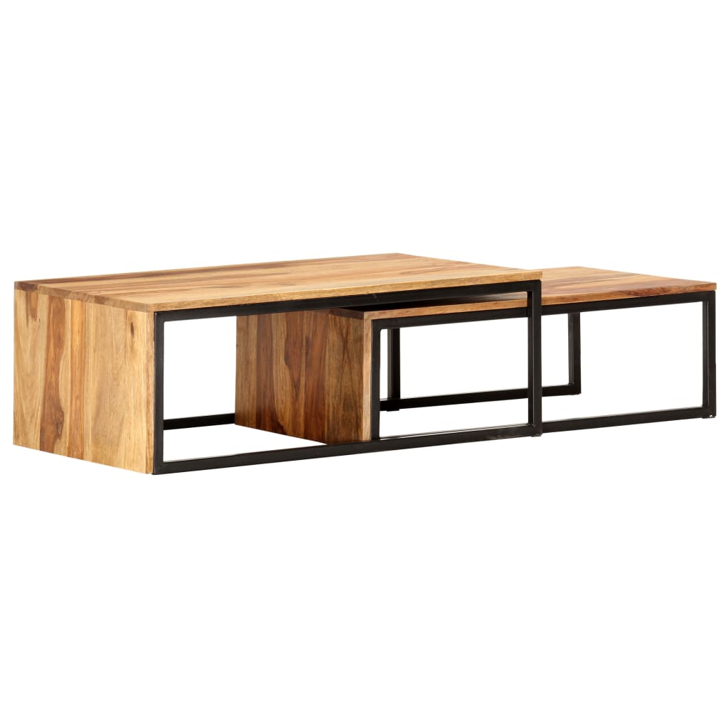 Coffee Table Set of 2 Brown