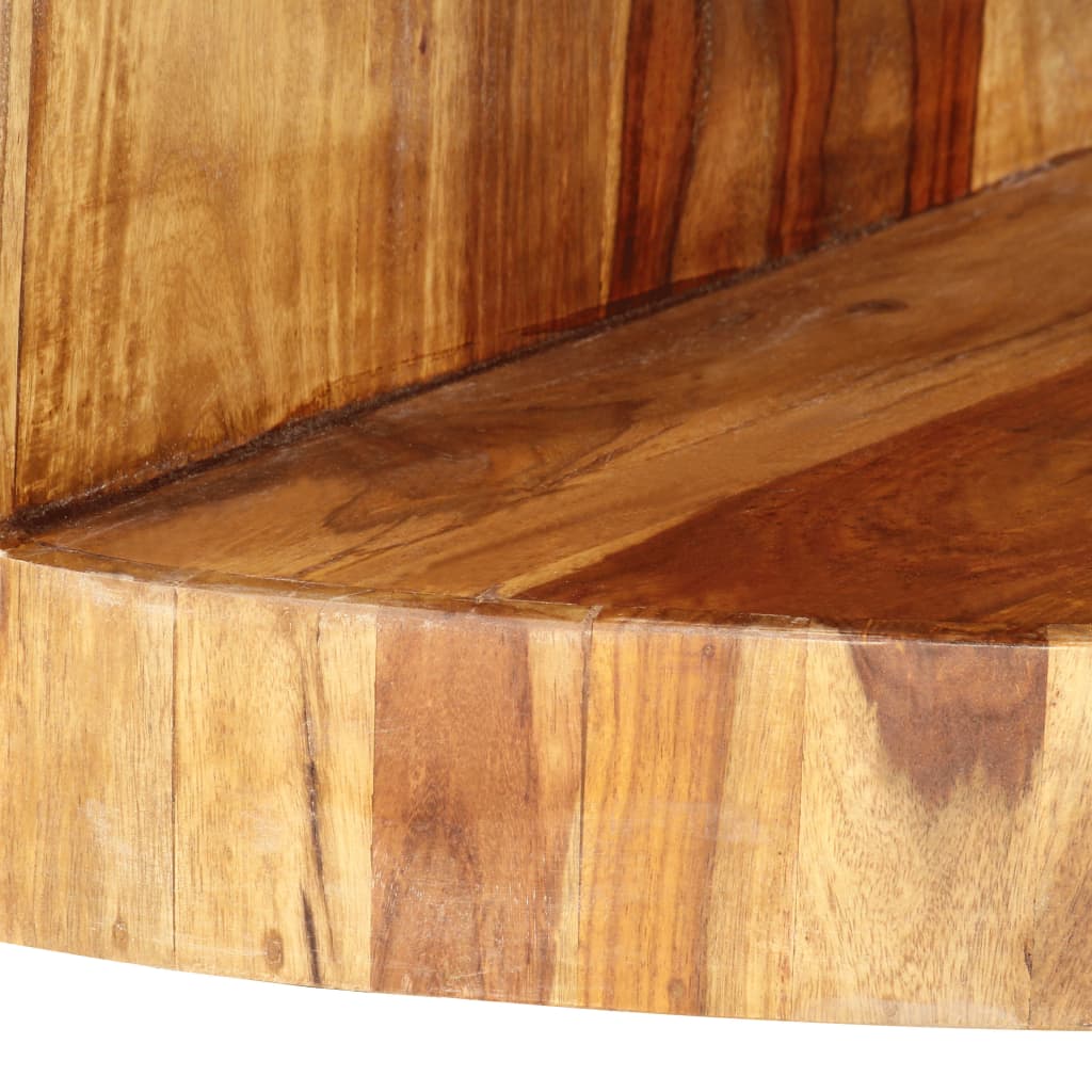 Coffee Table Natural Solid Acacia Wood 25.6 in dia Coffee Table