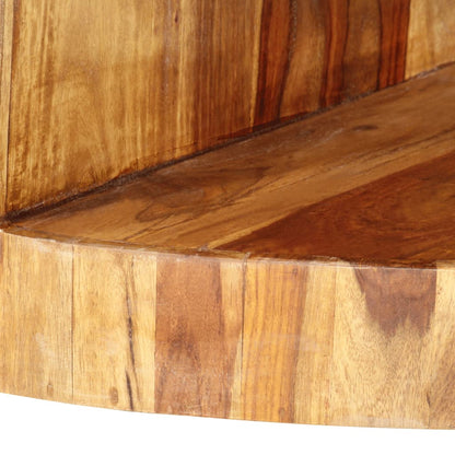 Coffee Table Natural Solid Acacia Wood 25.6 in dia Coffee Table