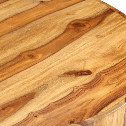 Coffee Table Natural Solid Acacia Wood 25.6 in dia Coffee Table
