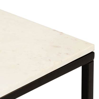 Coffee Table White and Black Real stone, powder-coated iron Small
