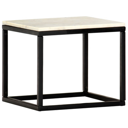 Coffee Table White and Black Real stone, powder-coated iron Small