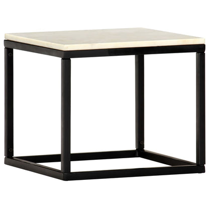 Coffee Table White and Black Real stone, powder-coated iron Small