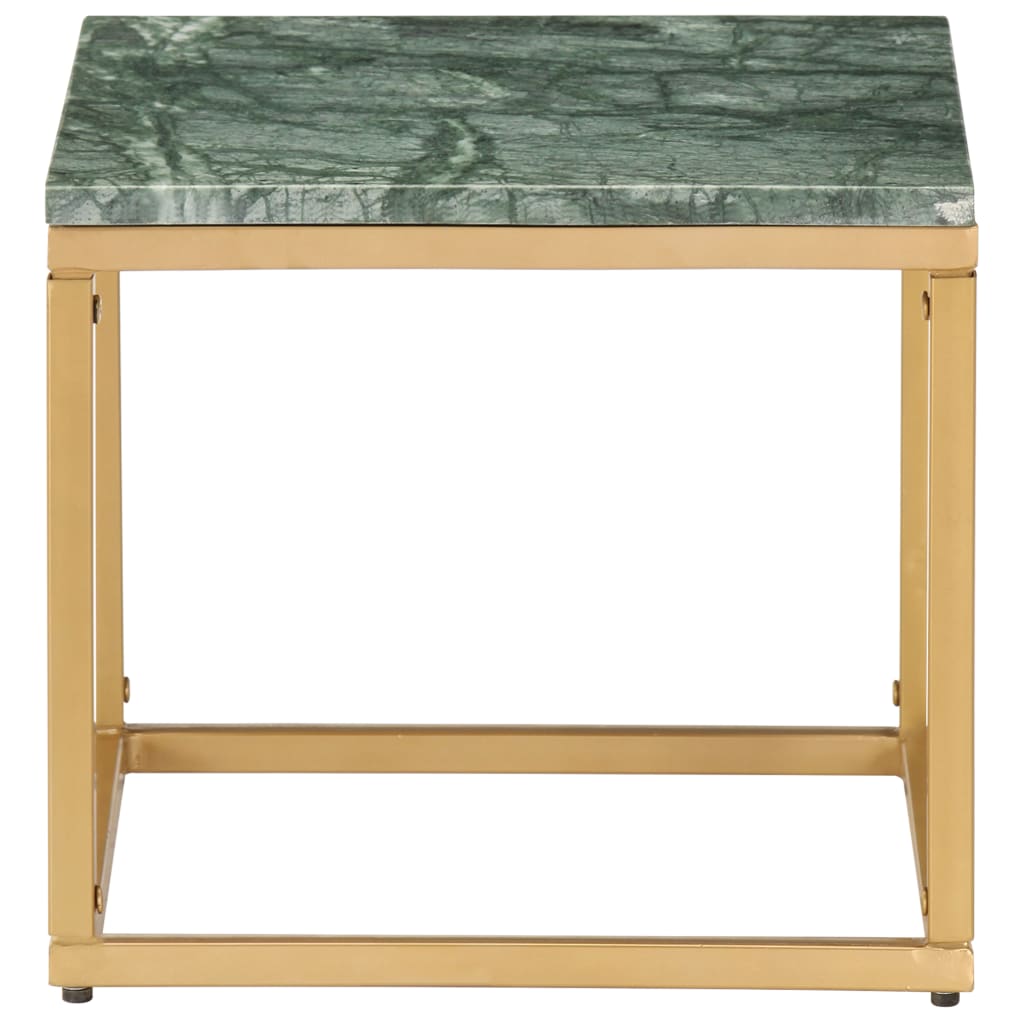 Coffee Table Green Real Stone with Marble Finish Small Durable