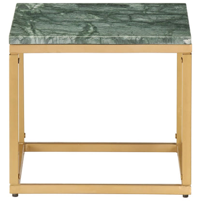 Coffee Table Green Real Stone with Marble Finish Small Durable