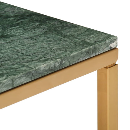 Coffee Table Green Real Stone with Marble Finish Small Durable