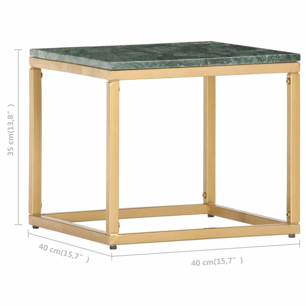 Coffee Table Green Real Stone with Marble Finish Small Durable