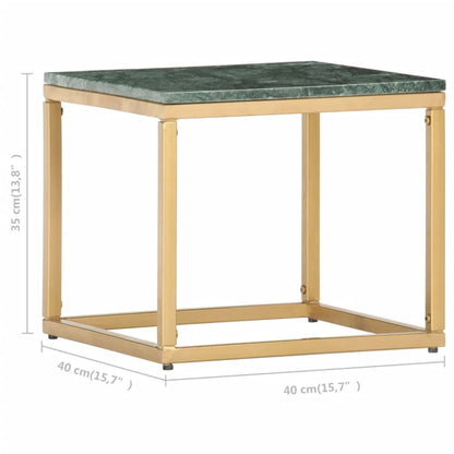 Coffee Table Green Real Stone with Marble Finish Small Durable