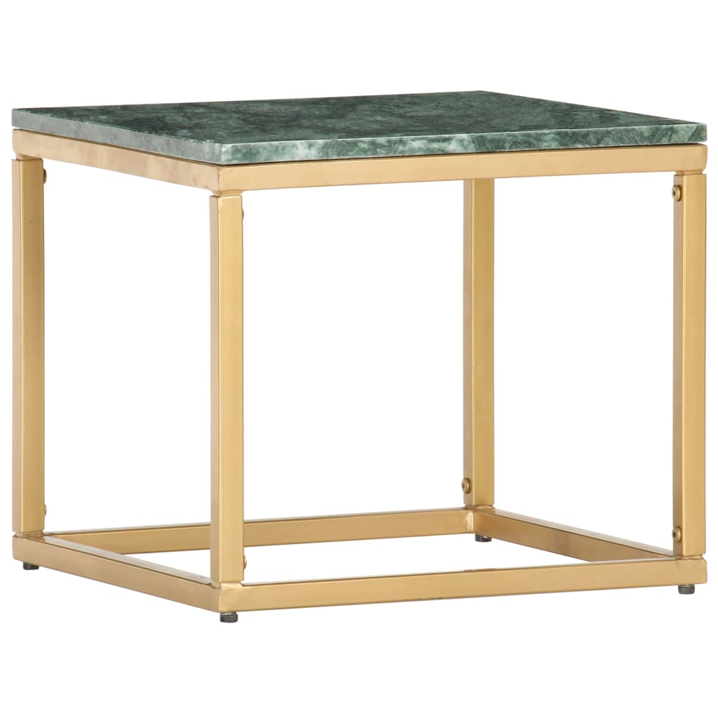 Coffee Table Green Real Stone with Marble Finish Small Durable