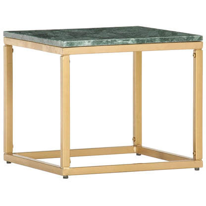 Coffee Table Green Real Stone with Marble Finish Small Durable