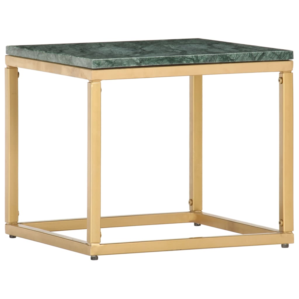 Coffee Table Green Real Stone with Marble Finish Small Durable