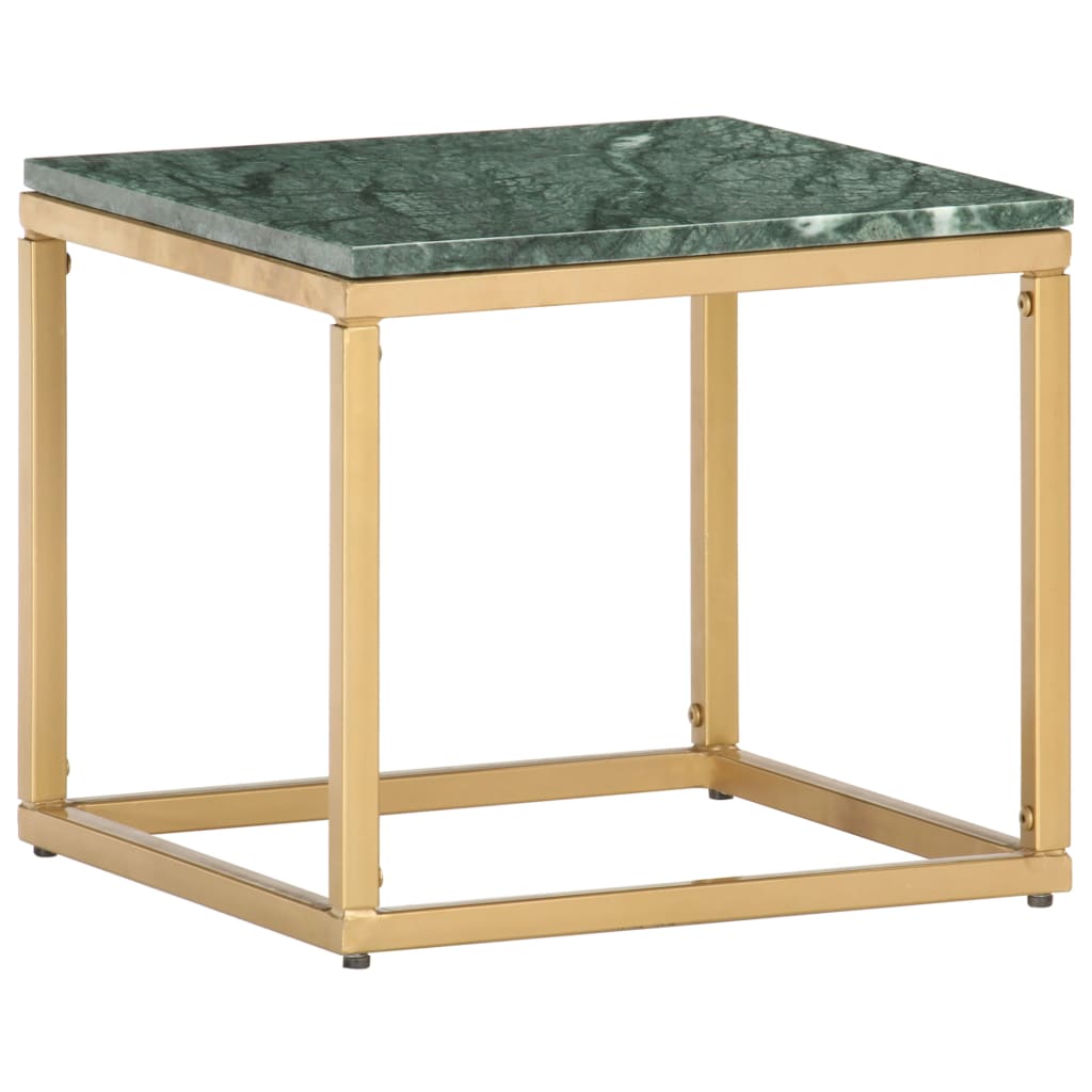 Coffee Table Green Real Stone with Marble Finish Small Durable