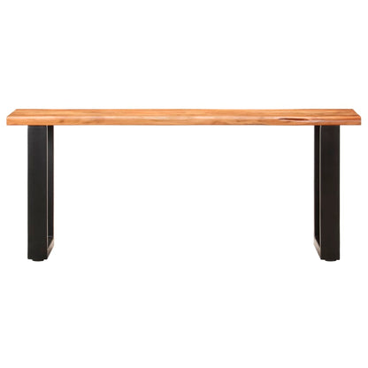 Bench Brown and black Solid Acacia wood and Steel Medium Durable