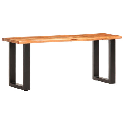 Bench Brown and black Solid Acacia wood and Steel Medium Durable