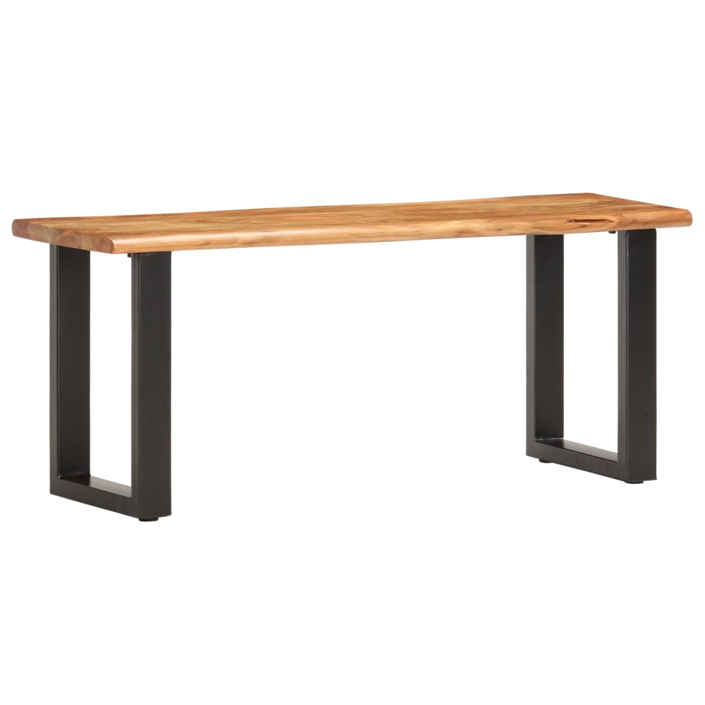 Bench Brown and black Solid Acacia wood and Steel Medium Durable