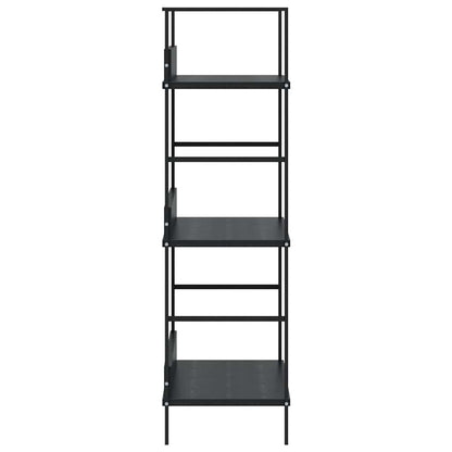 Shelf Cabinet Black Engineered wood, Steel Medium Bookshelf