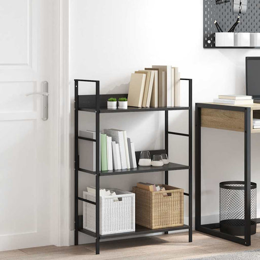 Shelf Cabinet Black Engineered wood, Steel Medium Bookshelf