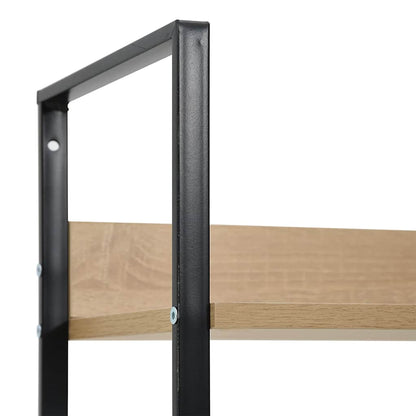 Shelf Cabinet Oak and Black Engineered Wood and Steel Medium