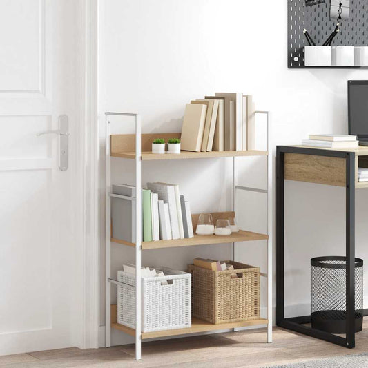 Shelf Cabinet Oak and White Engineered wood Medium Storage