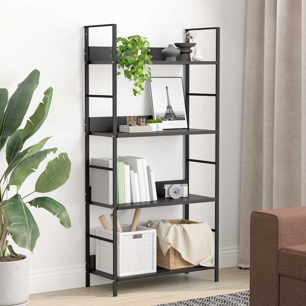 Shelf Cabinet Black Engineered Wood, Steel Medium Shelf Cabinet