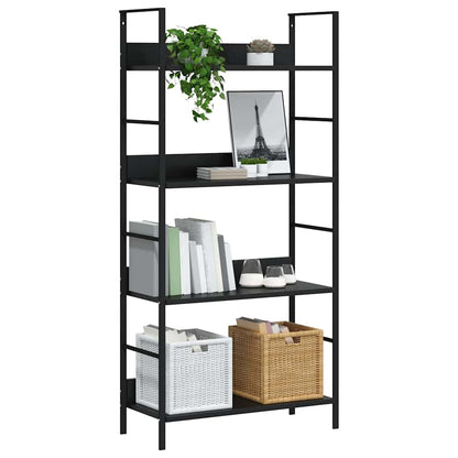 Shelf Cabinet Black Engineered Wood, Steel Medium Shelf Cabinet