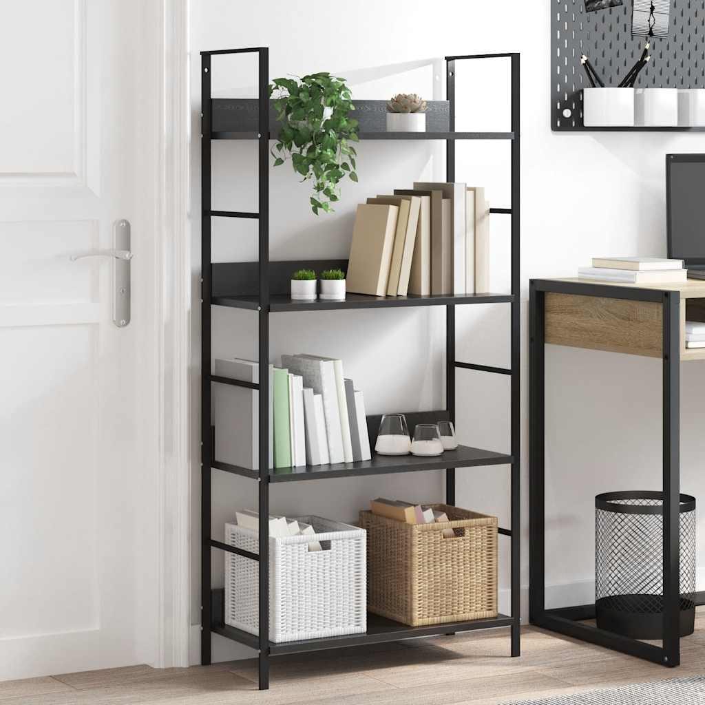 Shelf Cabinet Black Engineered Wood, Steel Medium Shelf Cabinet