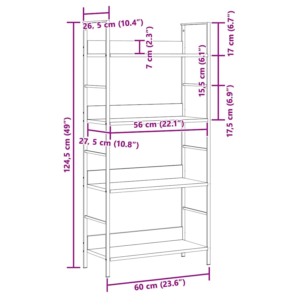 Shelf Cabinet White Engineered wood Medium Bookshelf
