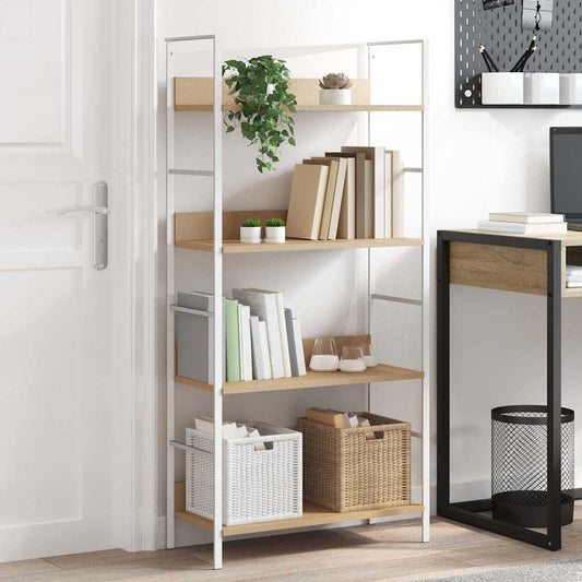 Shelf Cabinet Oak and White Engineered wood, steel Medium