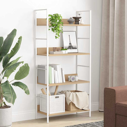 Shelf Cabinet Oak and White Engineered wood, steel Medium