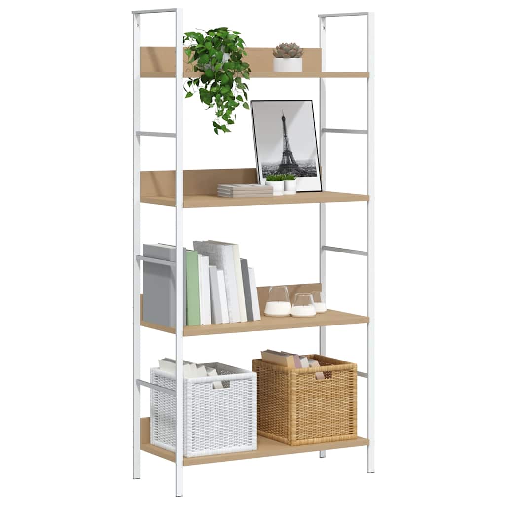 Shelf Cabinet Oak and White Engineered wood, steel Medium