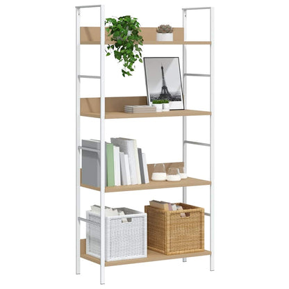 Shelf Cabinet Oak and White Engineered wood, steel Medium