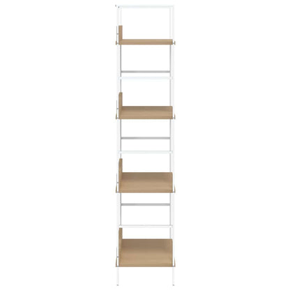 Shelf Cabinet Oak and White Engineered wood, steel Medium