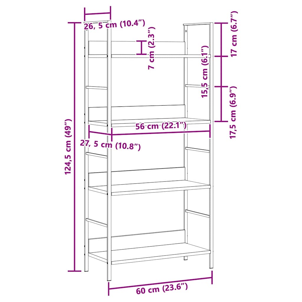 Shelf Cabinet Oak and White Engineered wood, steel Medium