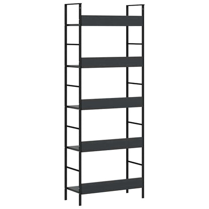 Shelf Cabinet Black Engineered Wood 23.6x10.9x62.4 in