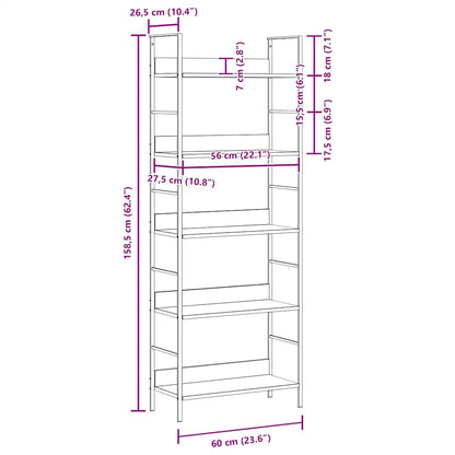 Shelf Cabinet Black Engineered Wood 23.6x10.9x62.4 in