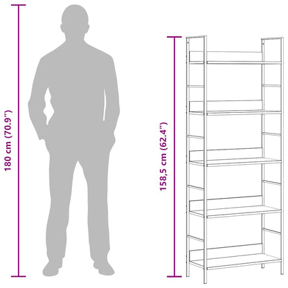 Shelf Cabinet Black Engineered Wood 23.6x10.9x62.4 in