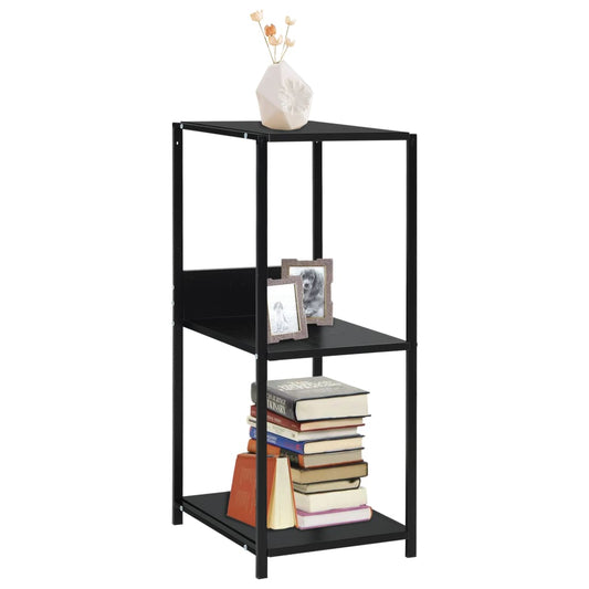 Book Shelf Black Engineered wood Small Bookshelf Rectangular