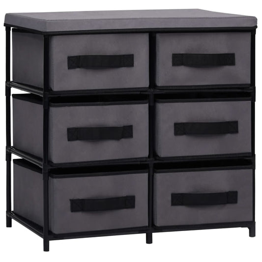 Cabinet Shelf Grey Steel and Fabric Medium Cabinet Shelf
