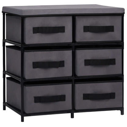 Cabinet Shelf Grey Steel and Fabric Medium Cabinet Shelf