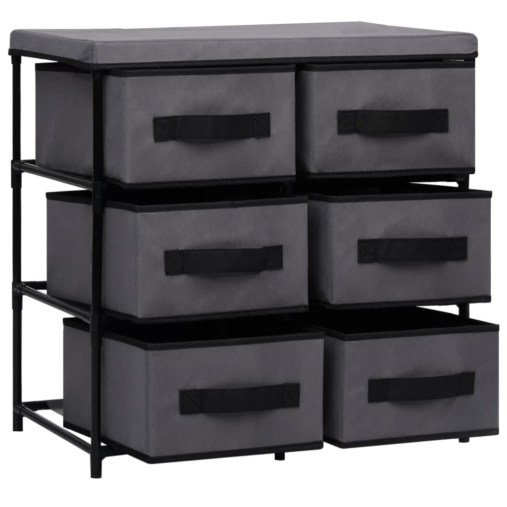 Cabinet Shelf Grey Steel and Fabric Medium Cabinet Shelf