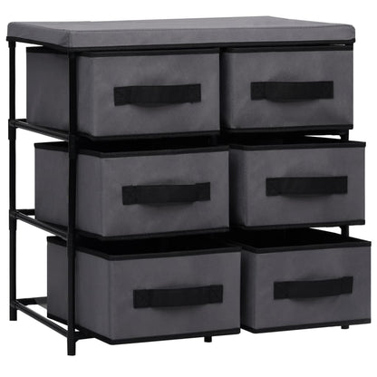 Cabinet Shelf Grey Steel and Fabric Medium Cabinet Shelf