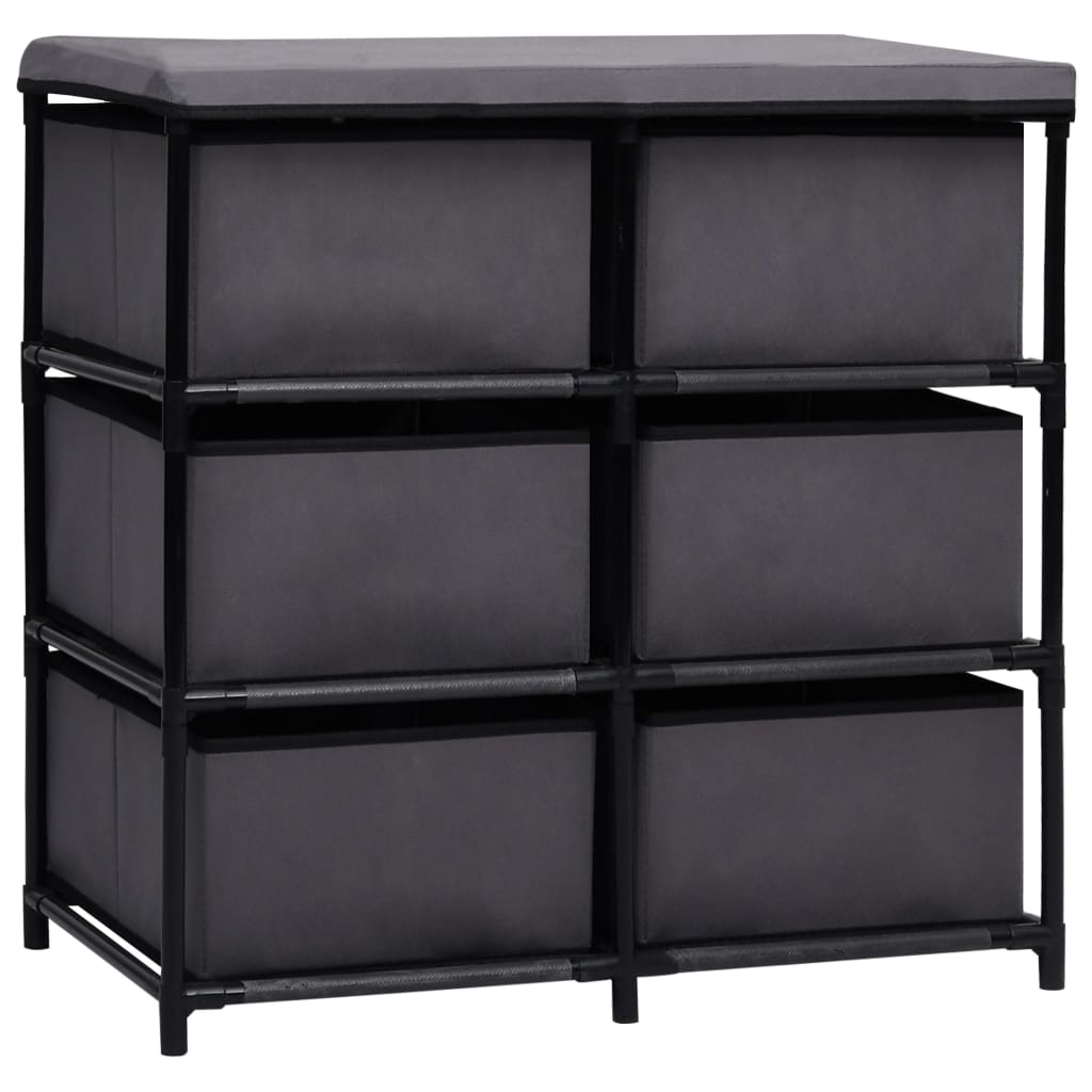 Cabinet Shelf Grey Steel and Fabric Medium Cabinet Shelf