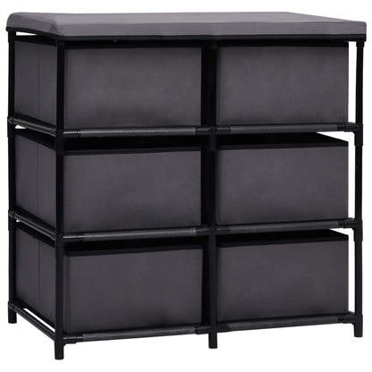Cabinet Shelf Grey Steel and Fabric Medium Cabinet Shelf