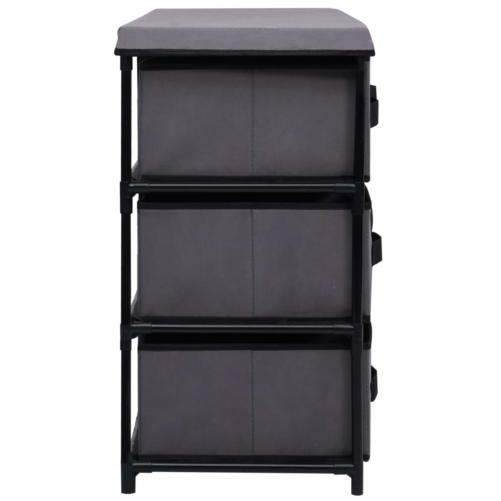Cabinet Shelf Grey Steel and Fabric Medium Cabinet Shelf