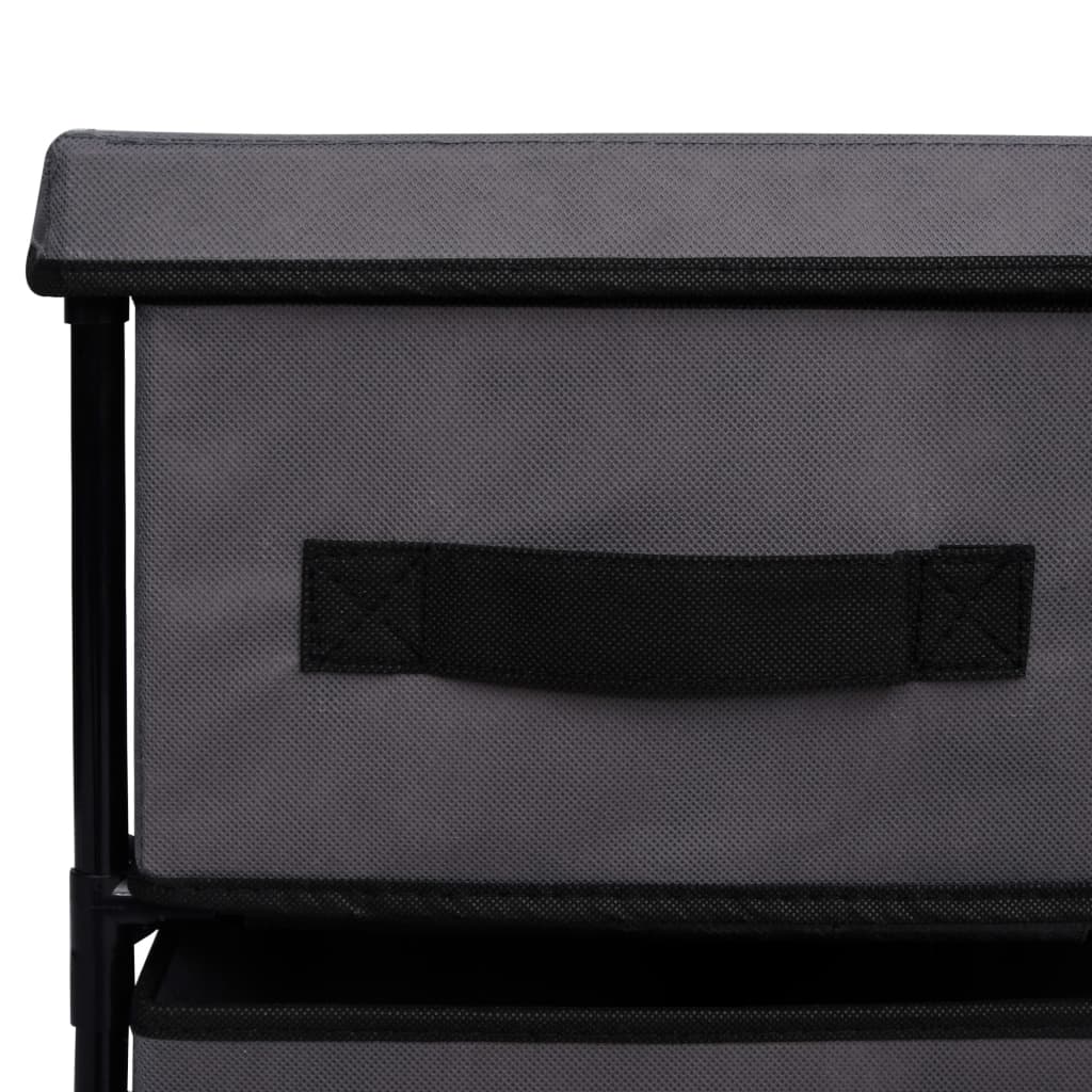 Cabinet Shelf Grey Steel and Fabric Medium Cabinet Shelf