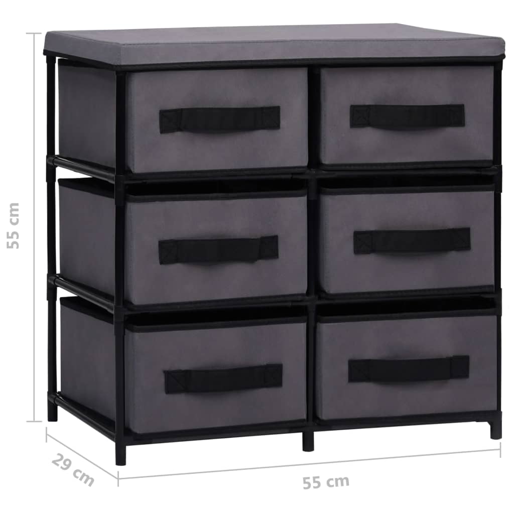 Cabinet Shelf Grey Steel and Fabric Medium Cabinet Shelf
