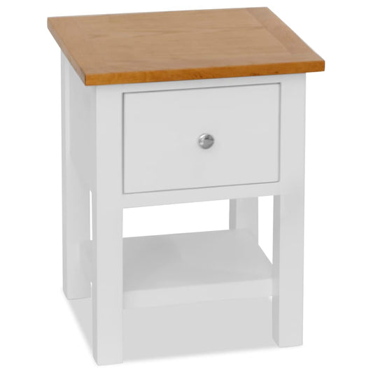 Nightstand Natural and white Solid oak top and solid pinewood frame
