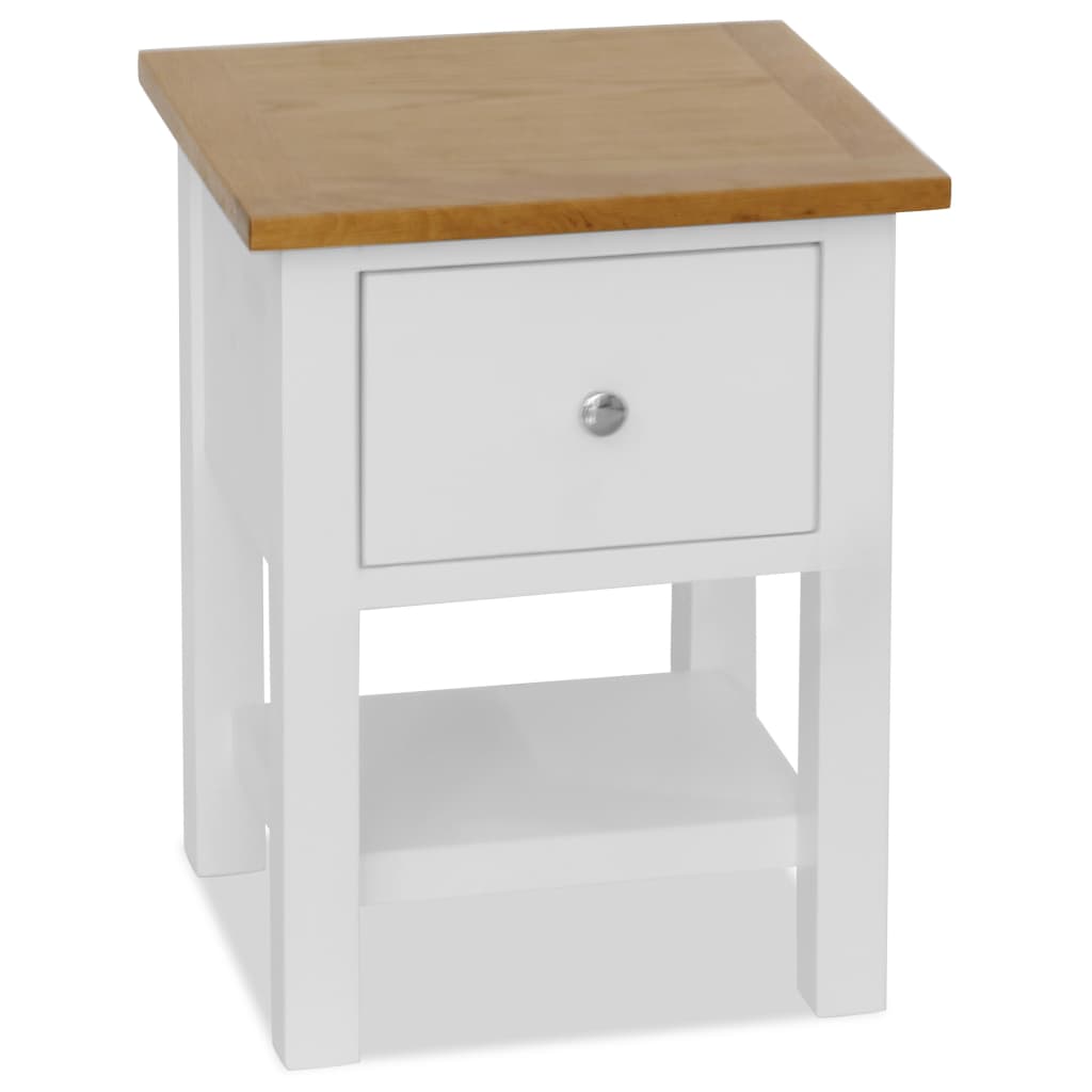 Nightstand Natural and white Solid oak top and solid pinewood frame